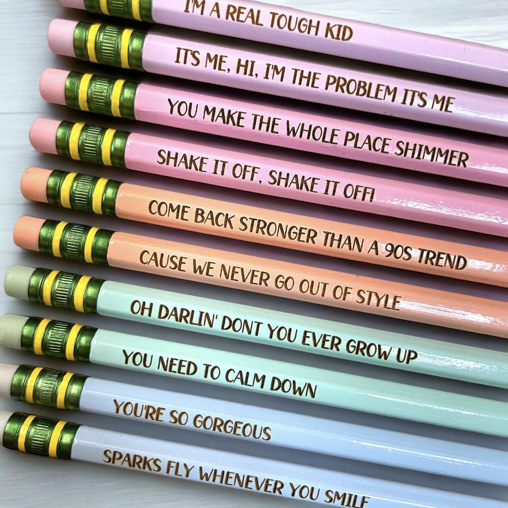taylor swift lyric pencils